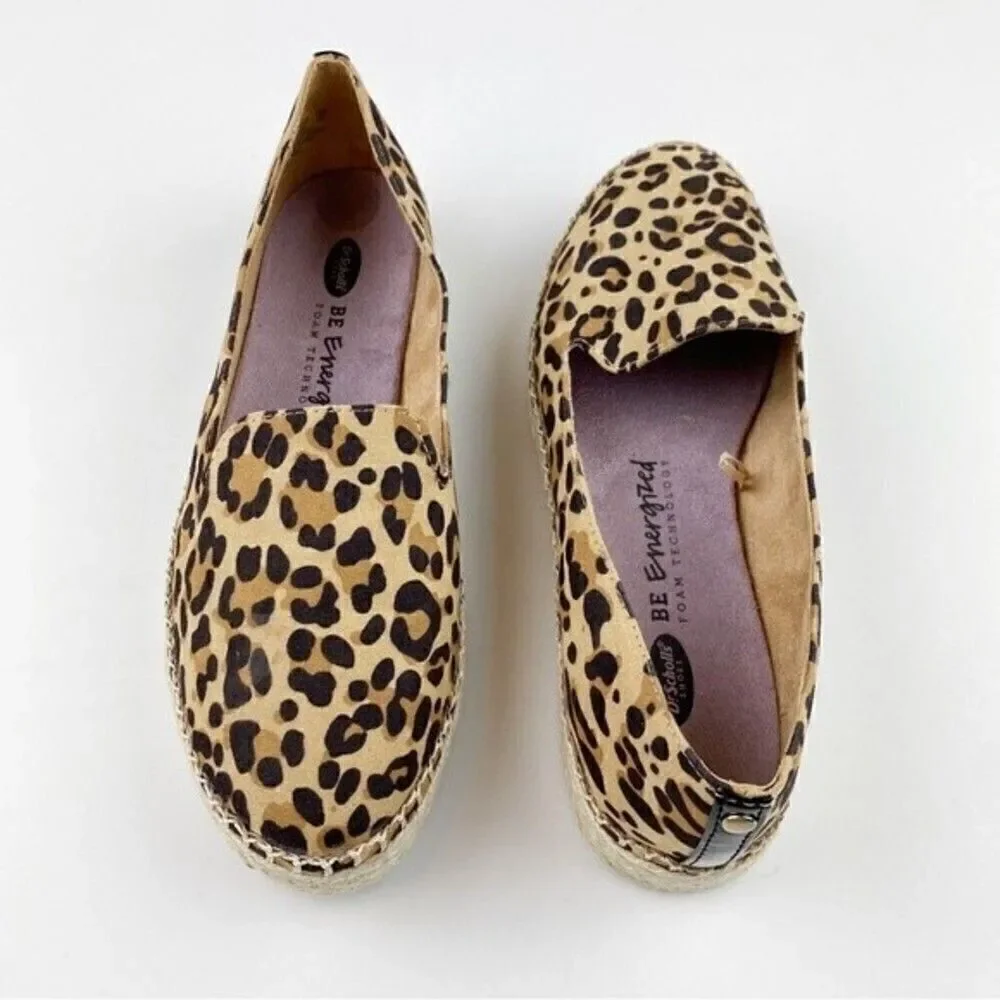 Dr. Scholl's Find Me Animal Print Slip-On Espadrilles Loafers Leopard Size 8
